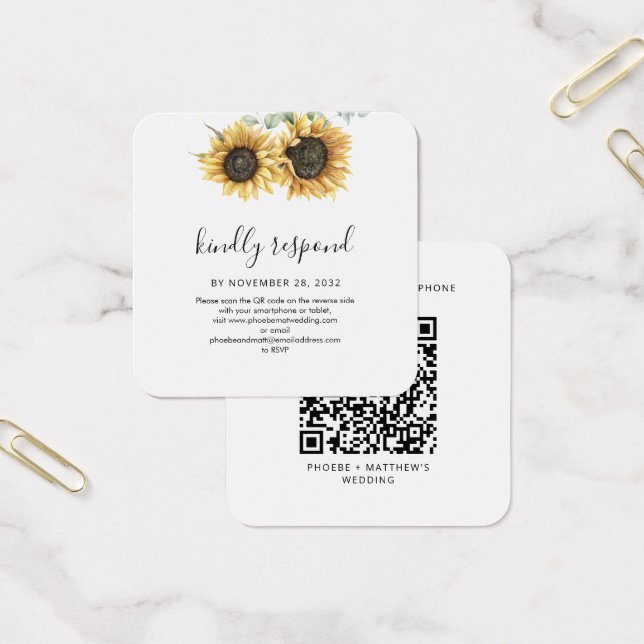 Boda de código QR de girasol floral (Oficina)