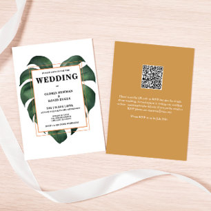 Boda de código QR de hoja de palma tropical de pre