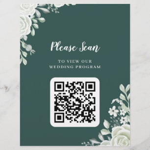 Boda de código QR de hoja verde