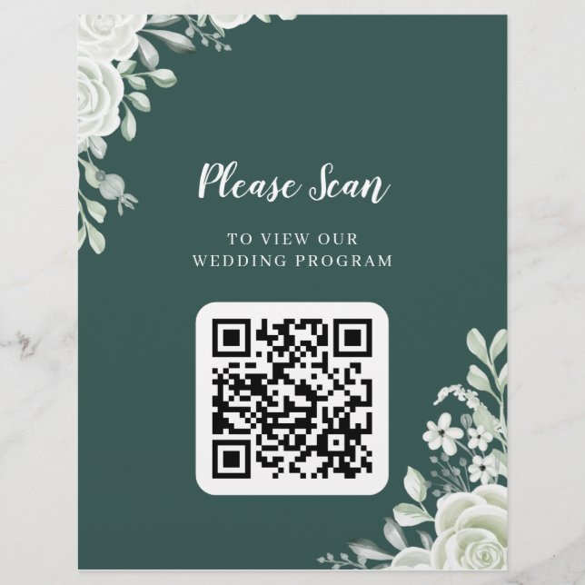 Boda de código QR de hoja verde (Frente)