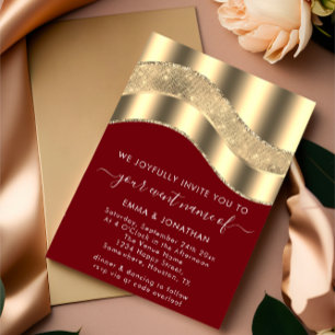 Boda de código QR de ola de borde dorado blanco ne