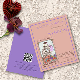 Boda de código QR de tarjeta Tarot gótica de presu