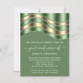 Boda de código QR Ducha de novia Mint Green Golden
