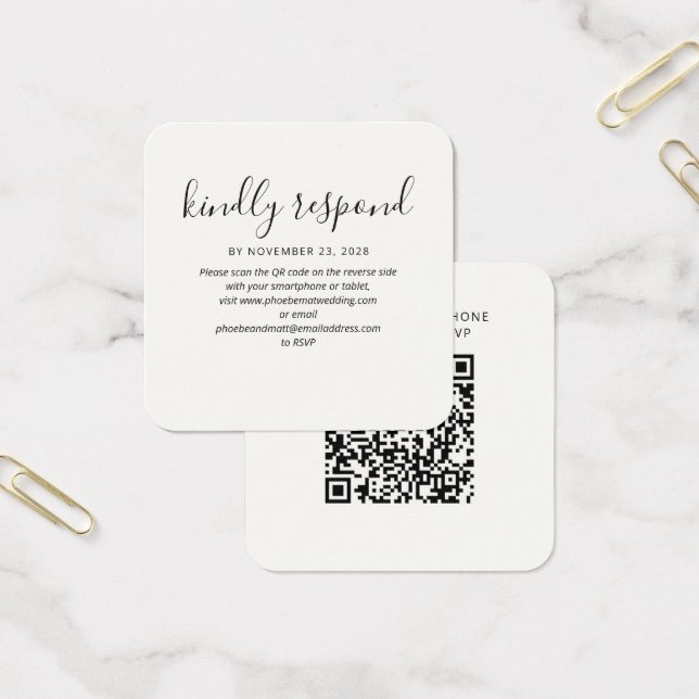 Boda de código QR moderno Sitio web RSVP Tarjeta d (Oficina)