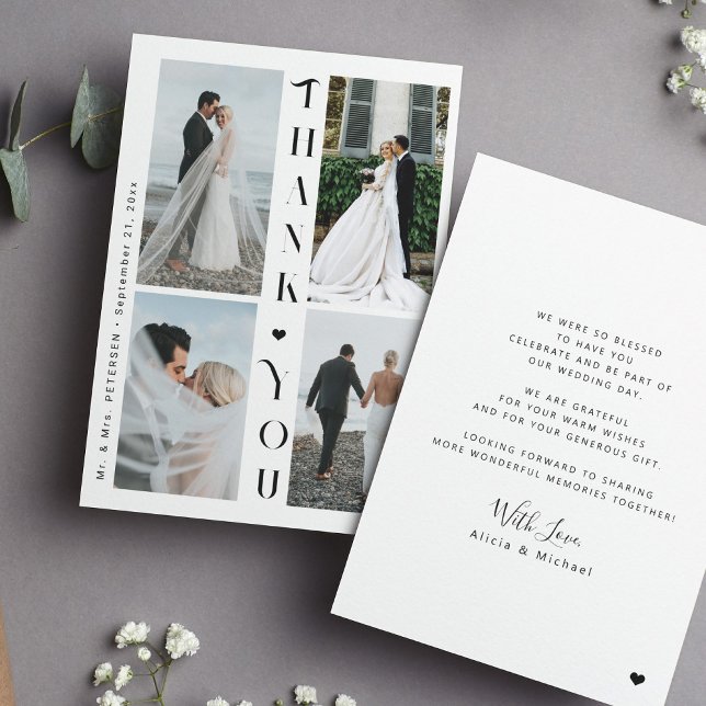 Boda de collage de fotos moderno de 4 tarjetas de  (Subido por el creador)