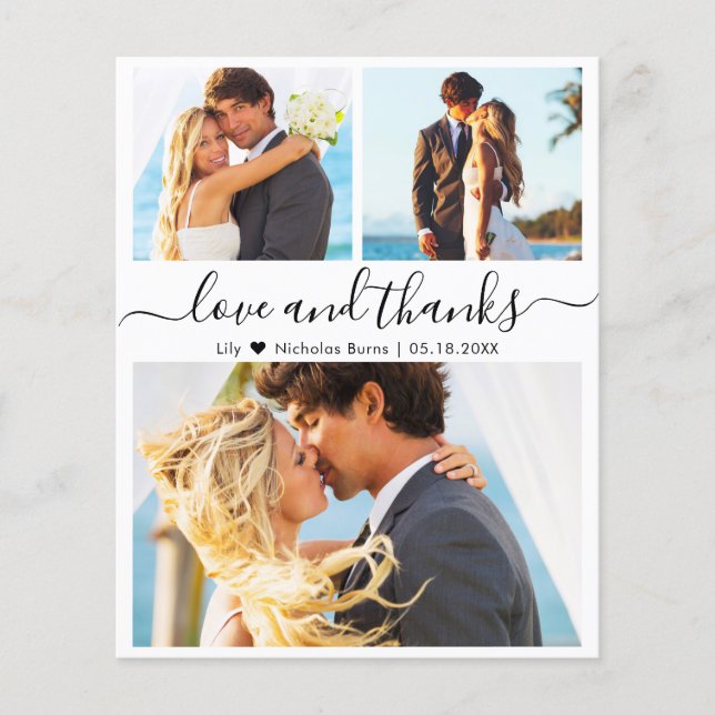 Boda de Collages de fotos de presupuesto Tarjeta d (Anverso)