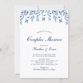 Boda de color azul Parejas Ducha Invitación