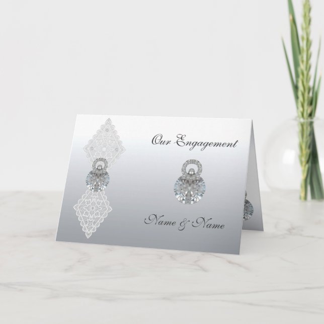 Boda de compromiso de tarjeta Guardar el canto de  (Anverso)