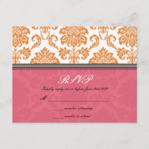 Boda de Conejo y Tangerine Damask RSVP