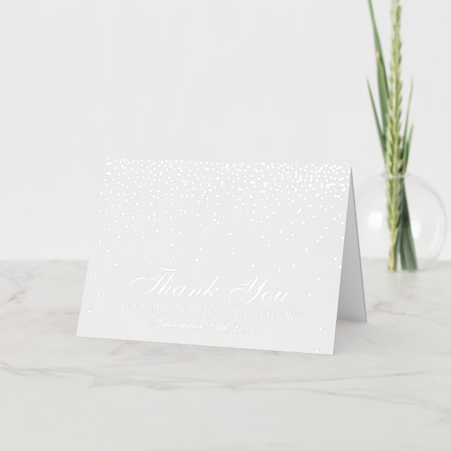 Boda de Confeti Plateado Glam Vintage (Anverso)