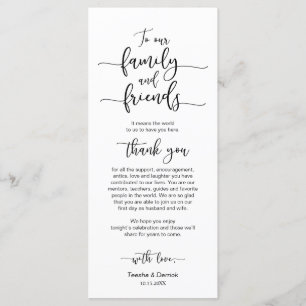 Boda de configuración Gracias, tarjeta de fuente n