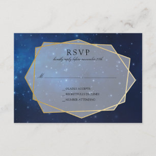 Boda de Constelación Azul de Medianoche RSVP