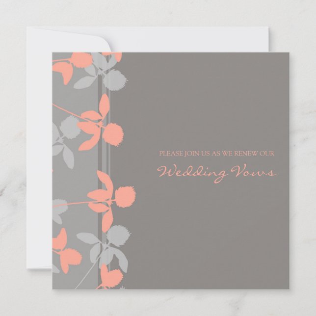 Boda de coral gris vota invitaciones de renovación (Anverso)