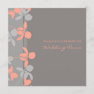 Boda de coral gris vota invitaciones de renovación