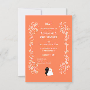 Boda de coral RSVP Tarjeta Novia Groom Diseño