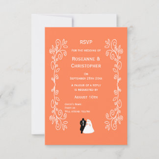 Boda de coral RSVP Tarjeta Novia Groom Diseño