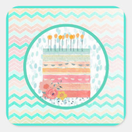 Boda de coral y Verde azulada a favor de Pegatinas