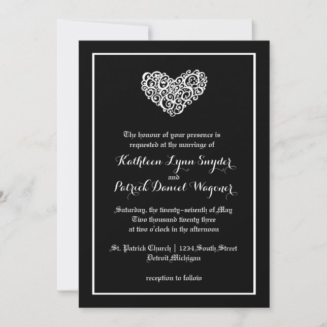 Boda de Corazón Giratorio - Invitación de Boda (Anverso)