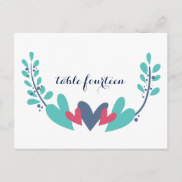 Boda de corazón y vides Número de tabla postal