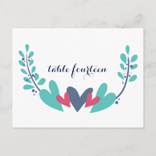 Boda de corazón y vides Número de tabla postal