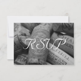 Boda de corcho de vino Rústico RSVP con 3 entradas