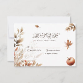 Boda de cosecha de otoño RSVP Respuesta Botánica