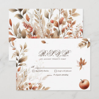 Boda de cosecha de otoño RSVP Respuesta Botánica