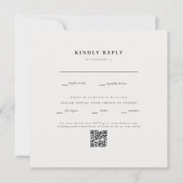 Boda de crema cuadrada Código QR II RSVP