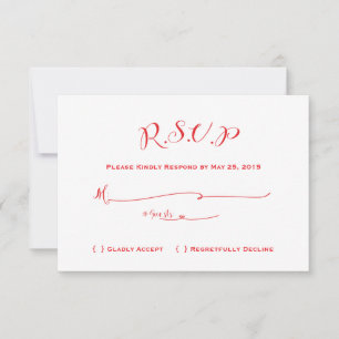 Boda de cuento de hadas RSVP - Texto rojo