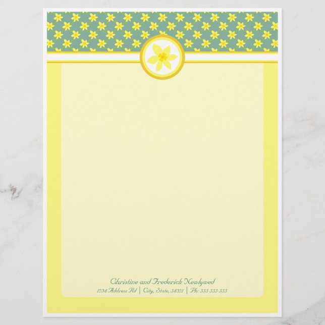 Boda de Daffodil, membrete (Anverso)