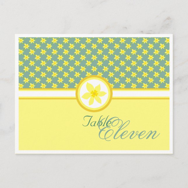 Boda de Daffodil, postal de configuración de tabla (Anverso)