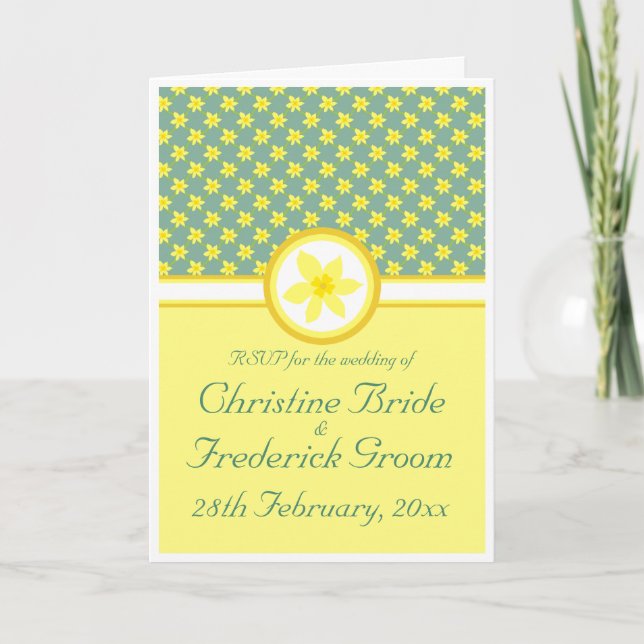Boda de Daffodil, tarjeta RSVP (Anverso)
