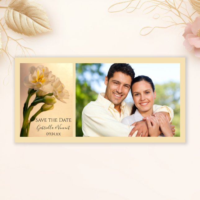 Boda de Daffodils Blancos Guardar la tarjeta fotog (Subido por el creador)
