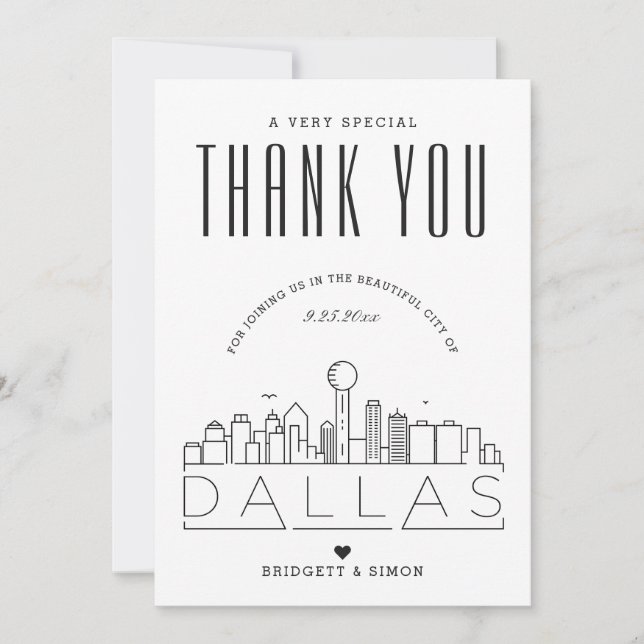 Boda de Dallas | Gracias + Tarjeta fotográfica (Anverso)