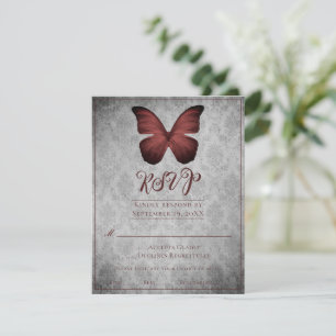 Boda de Damasco de Mariposa Vintage Roja RSVP