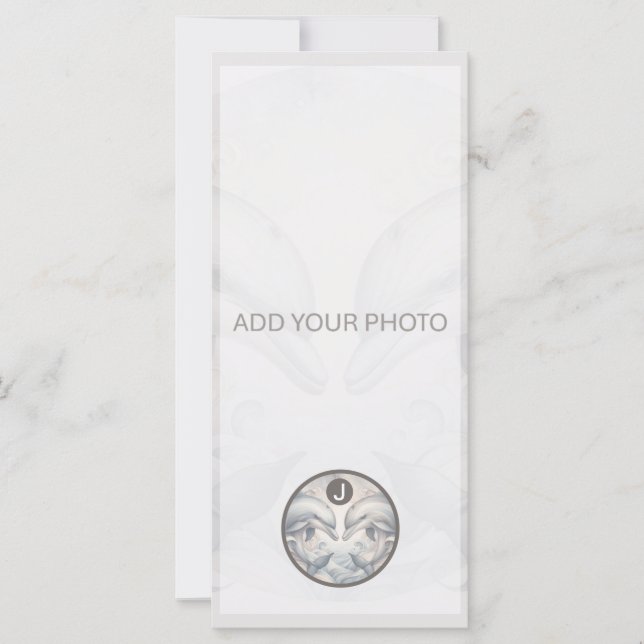 Boda de delfines Invitación fotográfica Código QR (Anverso)