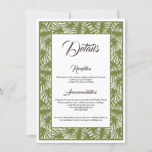 Boda de destino, Boda de playa, Tarjeta de detalle