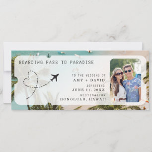 Boda de destino Código QR Foto Tarjeta de abordaje