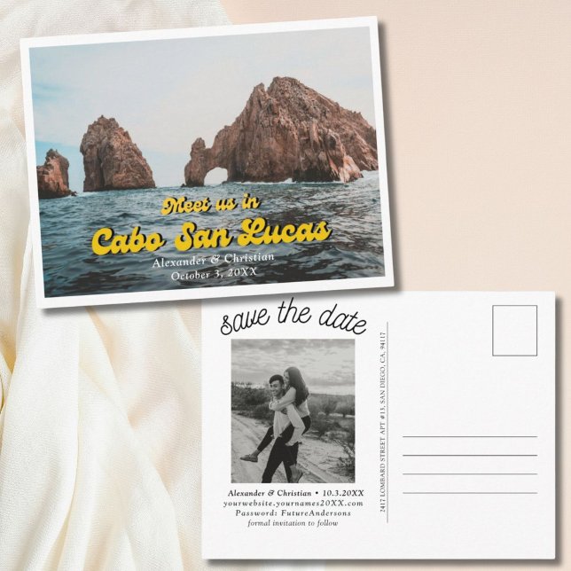 Boda de destino de Cabo Guardar la postal de fecha (Cabo Wedding Save the Date)