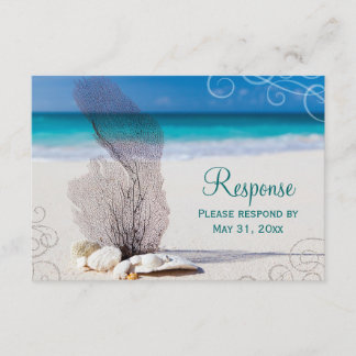 Boda de destino de playa de Coral RSVP