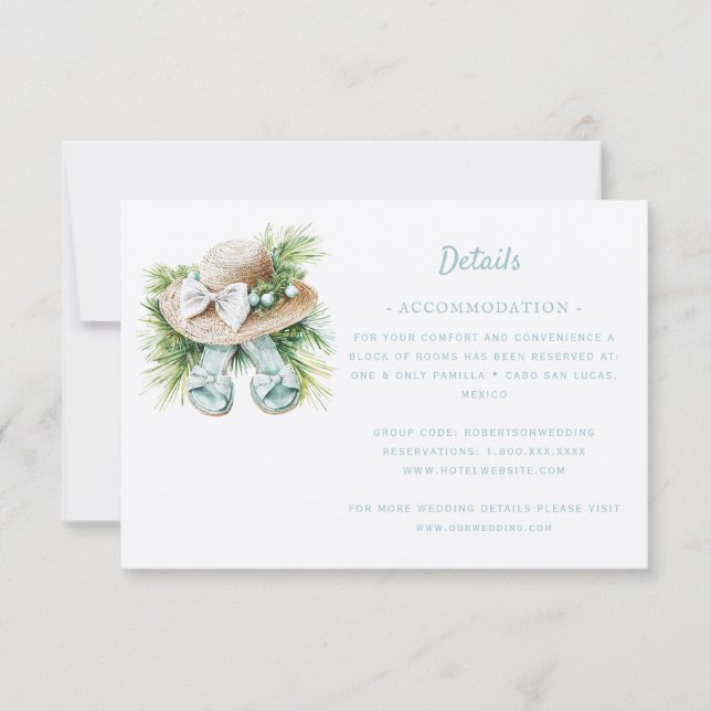 Boda de destino de playa | Detalles de la tarjeta  (Anverso)