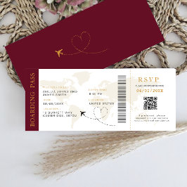 Boda de destino de tarjeta de embarque Código QR R