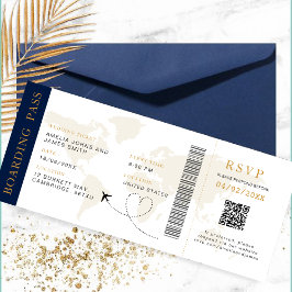 Boda de destino de tarjeta de embarque Código QR R