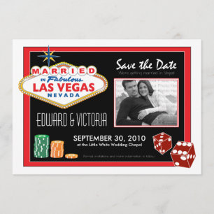 Boda de destino de Vegas Guardar la invitación de