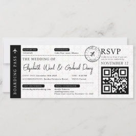 Boda de destino de viaje con tarjeta de embarque n