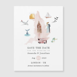 Boda de destino en Inglaterra acuarela