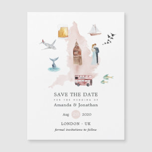Boda de destino en Inglaterra acuarela