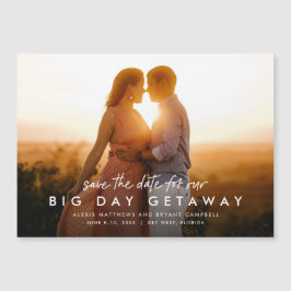 Boda de destino guardar el imán de fotos de fecha