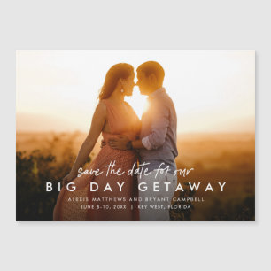 Boda de destino guardar el imán de fotos de fecha