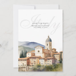 Boda de destino italiana Guardar la tarjeta de fec